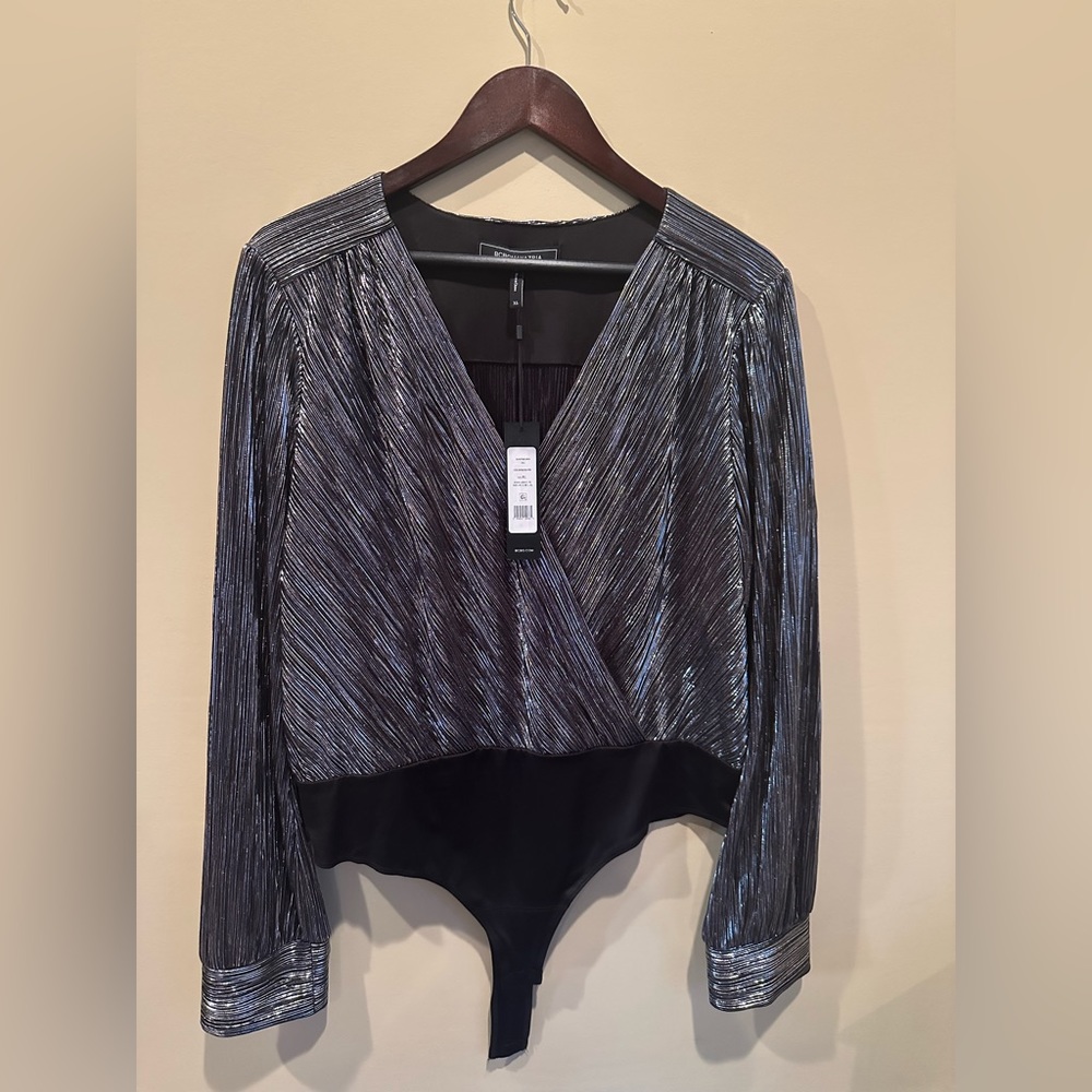 BCBG Black and silver bodysuit size XL
